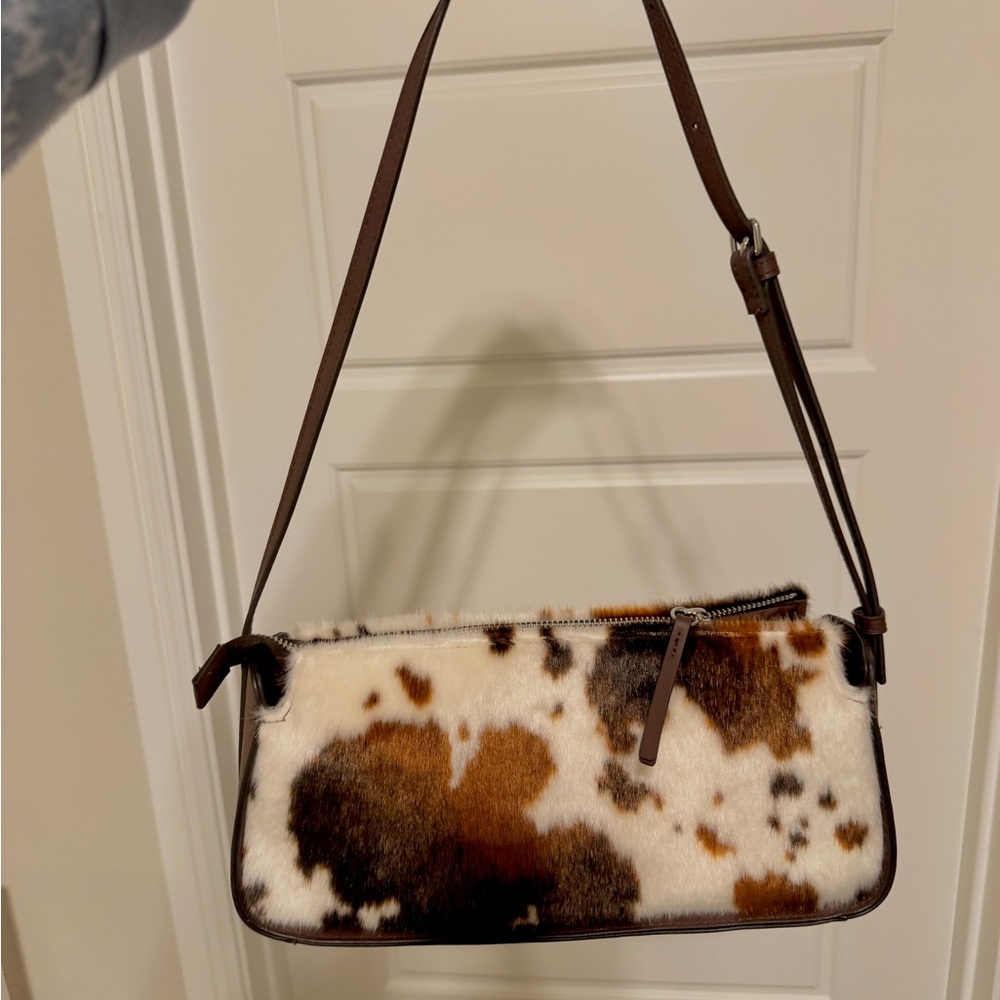 H&M Brown and White Patterned Shoulder Bag